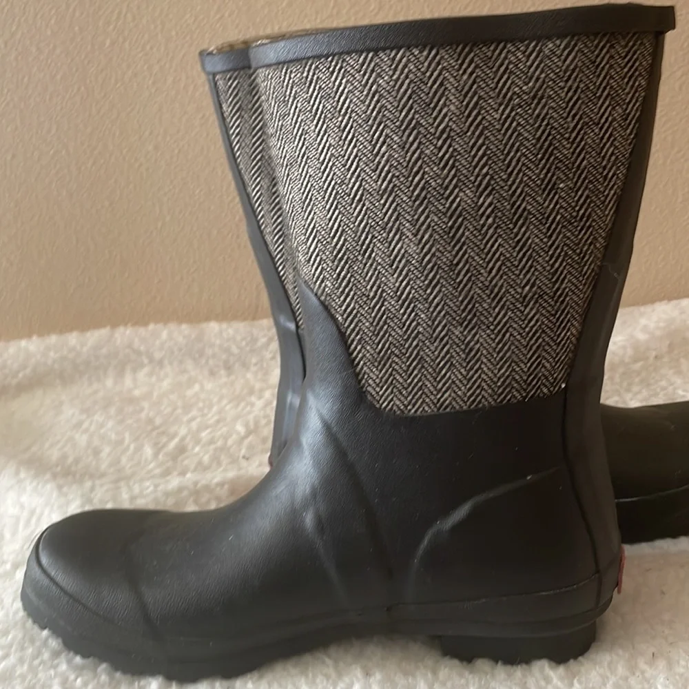 CHOOKA Classic Mid Calf Racer Herringbone Rain Boot Size 9